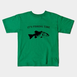 It's fishing time, Bass picture Kids T-Shirt